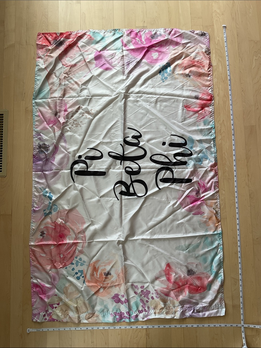 Pi Beta Phi Floral Sorority Flag Banner - Picture 3 of 9